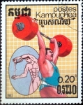 Stamps Cambodia -  Intercambio 0,20 usd 0,20 riel 1987