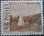 Sellos del Mundo : Europa : Polonia : Poniatowski Bridge, Warsaw, and sailboat