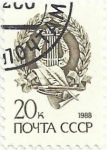 Sellos de Europa - Rusia -  URSS. SERIE SÍMBOLOS AÑO 1988. EMBLEMA DE LAS ARTES Y LA LITERATURA. YVERT SU 5584