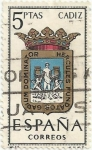 Stamps Spain -  ESCUDOS DE CAPITAL DE PROVÍNCIA. GRUPO I. Nº 11. CÁDIZ. EDIFIL 1416