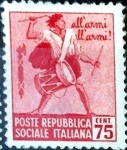 Stamps Italy -  Intercambio cr2f 0,20 usd 75 cent. 1944