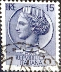 Stamps Italy -  Intercambio 0,20 usd 15 l. 1955