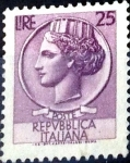 Stamps Italy -  Intercambio 0,20 usd 25 l. 1968