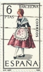 Stamps Spain -  TRAJES TÍPICOS REGIONALES. GRUPO I. Nº 8. BARCELONA. EDIFIL 1774