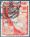 Stamps Peru -  Intercambio 0,20 usd 10 s. 10 cent. 1943