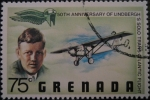 Sellos del Mundo : America : Grenada : Lindbergh and Spirit of St. Louis in flight.