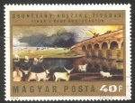 Stamps Hungary -  Tormenta en el Hortobágy 