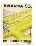 Stamps : Africa : Rwanda :  Prevencion contra la erosion.