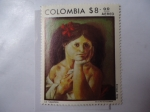 Sellos de America - Colombia -  La Cayetana - Oleo de Enrique Grau (1920-2004) -  20 Aniversarios, derecho del voto de la mujer en C