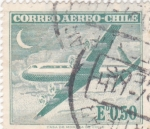 Stamps Chile -  avión- quatrimotor