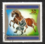 Stamps Equatorial Guinea -  Pinturas de caballos chinos