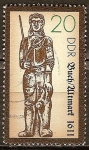 Stamps Germany -  Estatua de Roland en libro / Altmark, 1611(DDR).