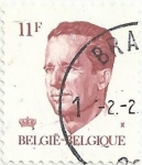 Sellos del Mundo : Europa : B�lgica : SERIE REY BALDUINO TIPO VELGHE. VALOR FACIAL 11 BEF. YVERT BE 2085