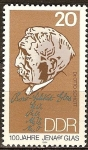 Stamps Germany -  Dr. Otto Schott(quimico)100 años Jena vidrio, DDR