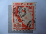 Stamps Peru -  Mapa de Red de Carreteras de mayor altura en el Mundo - (Scott/406)