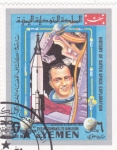 Stamps Yemen -  aeronáutica- historia exploración del espacio