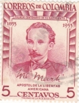 Sellos de America - Colombia -  José Martí- aposto de la libertad americana