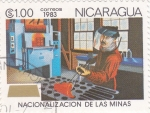 Stamps Nicaragua -  nacionalización de las minas