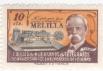 Stamps Spain -  Colegio de Huérfanos de Telégrafos, 50 anivº de la fundación del Cuerpo, Melilla