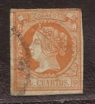 Stamps : Europe : Spain :  Isabel II 4 cuartos 1860