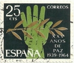 Stamps Spain -  XXV AÑOS DE PAZ ESPAÑOLA. ALEGORIA DE LA PAZ. EDIFIL 1576