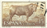 Stamps : Europe : Spain :  (178) FIESTA NACIONAL-TAUROMAQUIA. TORO DE LIDIA. EDIFIL 1254