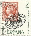 Stamps : Europe : Spain :  DIA MUNDIAL DEL SELLO. MATASELLOS FERROCARRIL LANGREO-GIJÓN. EDIFIL 1974