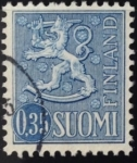 Stamps Finland -  Leon heraldico