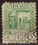 Sellos del Mundo : Europe : Andorra : S Julià de Loria  1934 10 cents verde amarillento