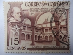 Stamps Colombia -  III Centenario del Colegio Mayor de Nuestra Señora del Rosario-Bogotá 1653-1953 - Claustro y Estatua