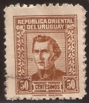 Sellos de America - Uruguay -  General José Artigas  1961 50 cents