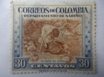 Stamps Colombia -  Minas de Oro - Departamento de Nariño.