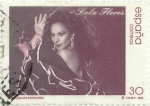 Stamps : Europe : Spain :  PERSONAJES POPULARES. LOLA FLORES. EDIFIL 3443