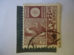 Stamps Japan -  Volcán de fujiyama (Islas de Honsho) - 20sen