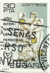 Stamps Spain -  AÑO INTERNACIONAL DE LAS PERSONAS DISMINUIDAS. ALEGORIA Y LOGOTIPO. EDIFIL 2612