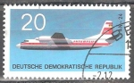 Stamps Germany -  Tipos de aviones.-Antonov AN-24 (vuelo internacional)DDR.