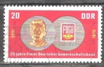 Stamps Germany -  25 años FDGB, Federación Alemana de Sindicatos Libres (DDR).