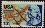 Stamps United States -  Benjamín Franklin