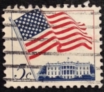 Stamps United States -  Bandera sobra Casa Blanca