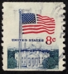 Stamps United States -  Bandera y Casa Blanca