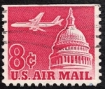 Stamps United States -  Avión sobre Capitolio