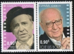 Stamps Spain -  4959/4960- Cine Español- Paco Martinez Soria y José Luis Borau.