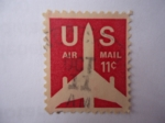 Sellos de America - Estados Unidos -  Air Mail. (1968-1973) Serie:Shiloue of Jet Airliner