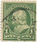 Stamps United States -  TIPOS DE 1890-93 CON FLORONES Y FILIGRANA. BENJAMIN FRANKLIN. YVERT US 123