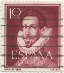 Stamps Spain -  (218) LITERATOS. LOPE DE VEGA. EDIFIL 1072