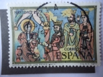 Stamps Spain -  Eds: 2446 - Adoración de los Reyes - Navidad 1977.