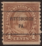 Stamps : America : United_States :  Martina Washington 1923  4 centavos dent ver 9,5 perf