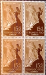 Stamps Spain -  Intercambio 1,00 usd 4 x 15 + 5 cents. 1960