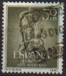 Stamps Spain -  ESPAÑA 1954 1136 Sello Año Mariano Ntra. Sra. del Pilar Zaragoza Usado