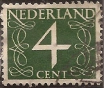 Stamps : Europe : Netherlands :  Números  1946 4 céntimos